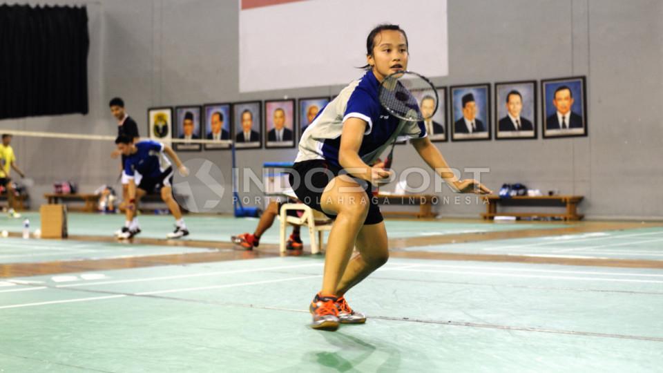 Hanna Ramadhini‏ berjibaku dalam latihan jelang BCA Indonesia Open 2015.